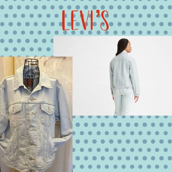 LEVI'S "HOME SWEET HOME" EX-BOYFRIEND JEAN JACKET~LIGHT WASH~100% COTTON~1X - Picture 8 of 8